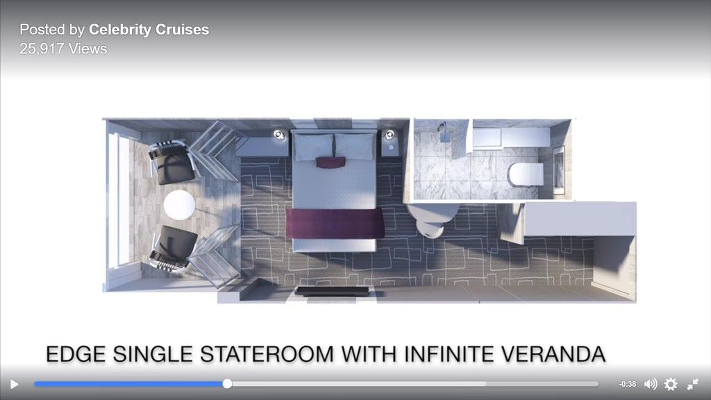 Celebrity Edge Single Stateroom with Infinite Veranda Solo Cruisers